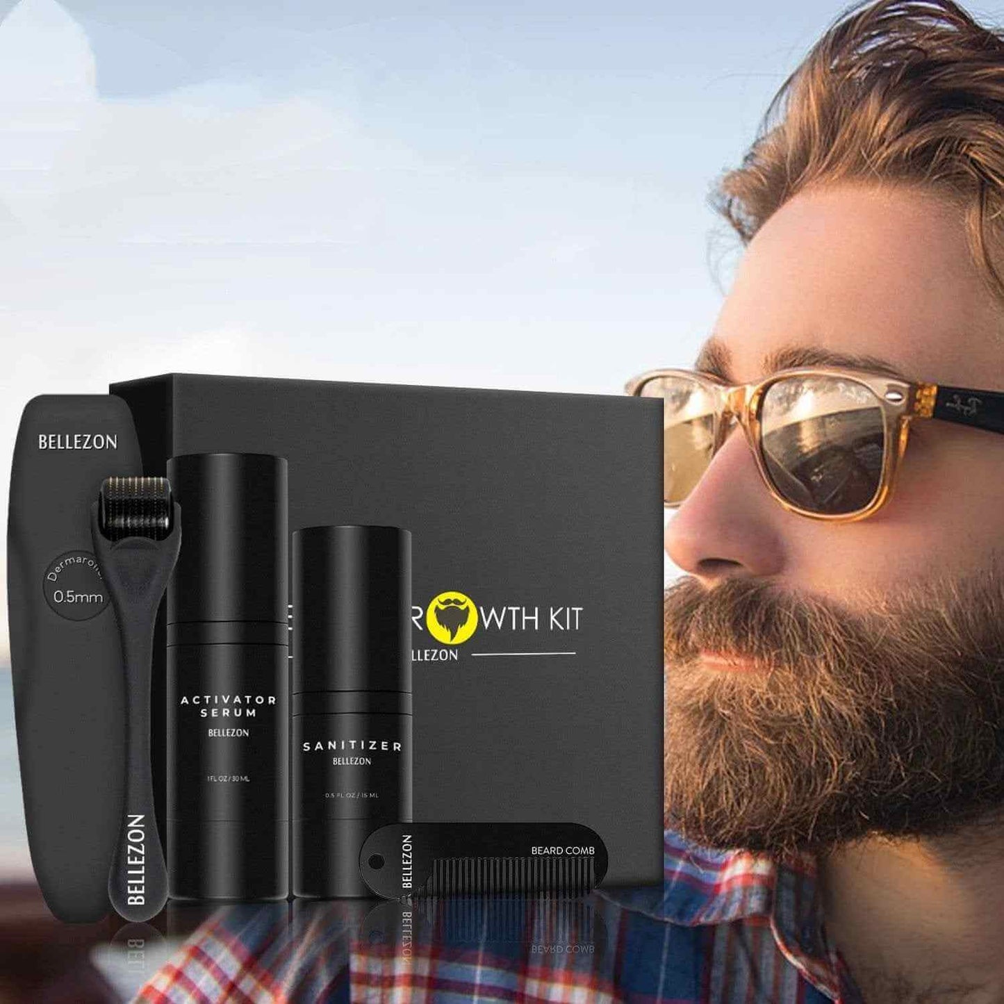Beard Enhancement Kit with Serum and Grooming Tools