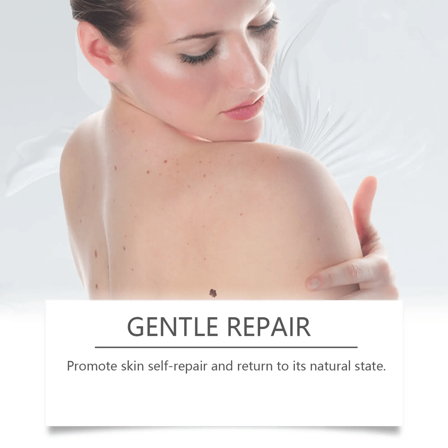 Woman applying neck massage cream for gentle skin repair and hydration.