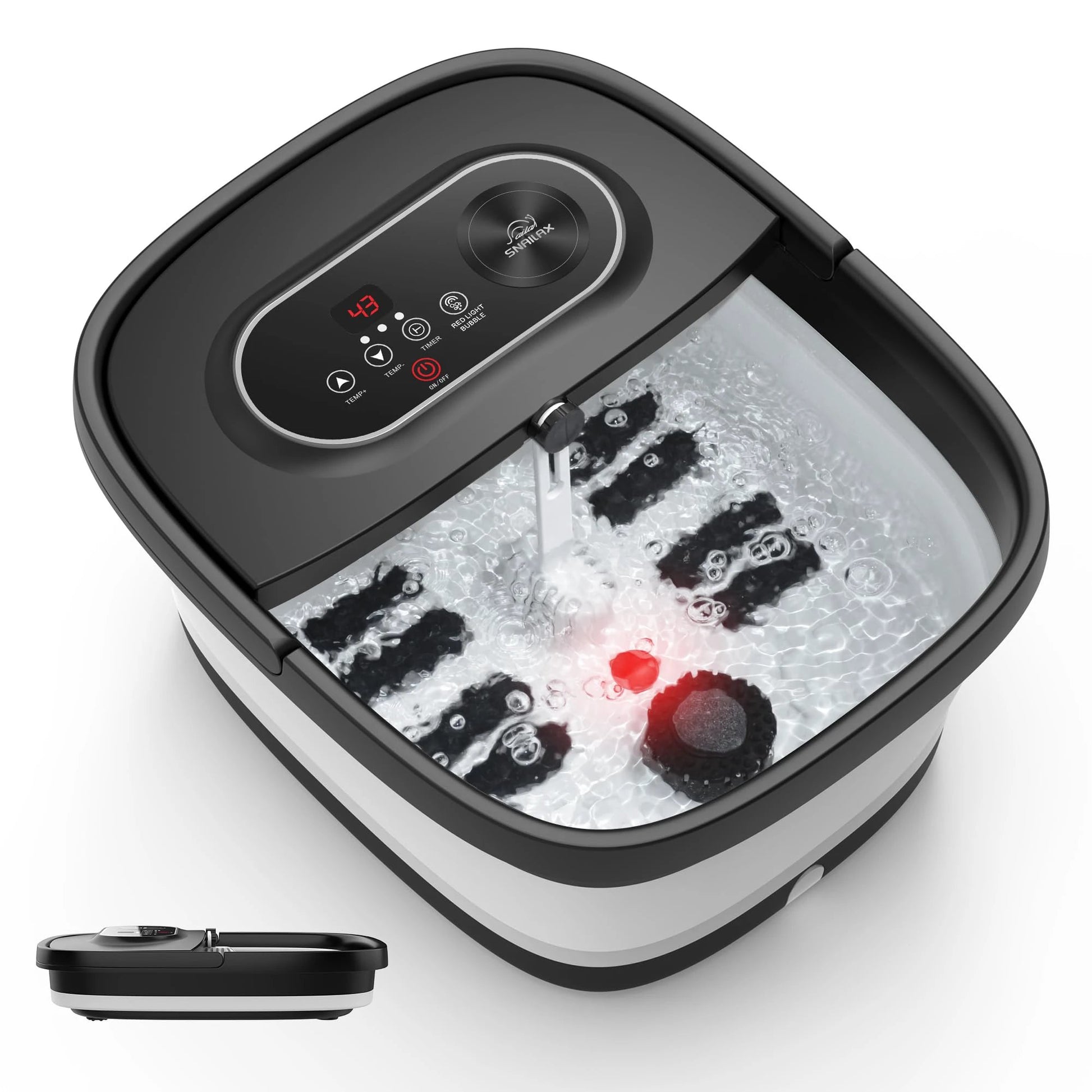 Snailax Heated Foot Spa with Massage Rollers & Pumice Stone by Pampering Heaven