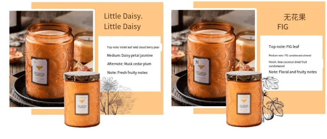 Embossed Glass Soy Aromatherapy Candles by Pampering Heaven