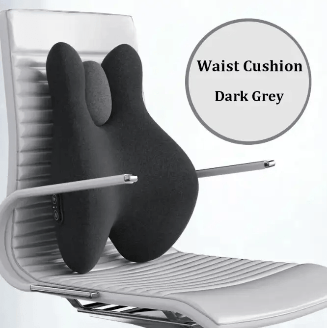 Massage heating backrest provides ergonomic lumbar support and soothing heat for office chairs.