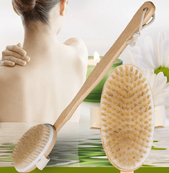 Long Handle Natural Bristle Bath Brush by Pampering Heaven