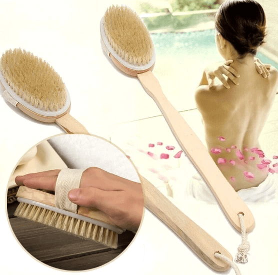 Long Handle Natural Bristle Bath Brush by Pampering Heaven