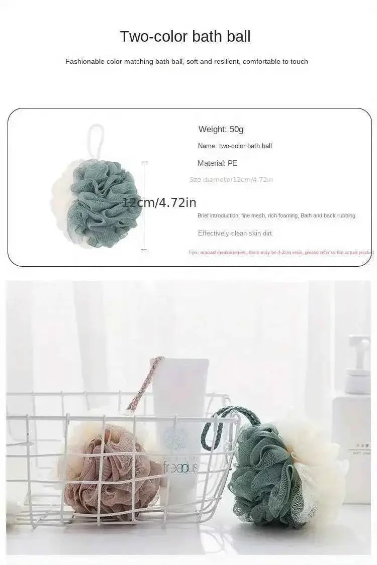 4pcs Two-Color Splicing Bath Balls for Body Care