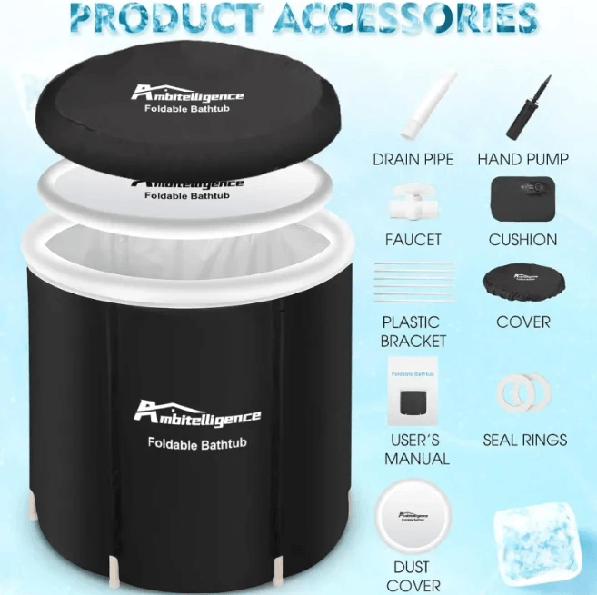 Portable Foldable Ice Bath Tub for Recovery by Pampering Heaven