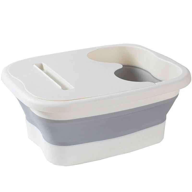 Folding Bubble Foot Bath Bucket with Lid for Travel