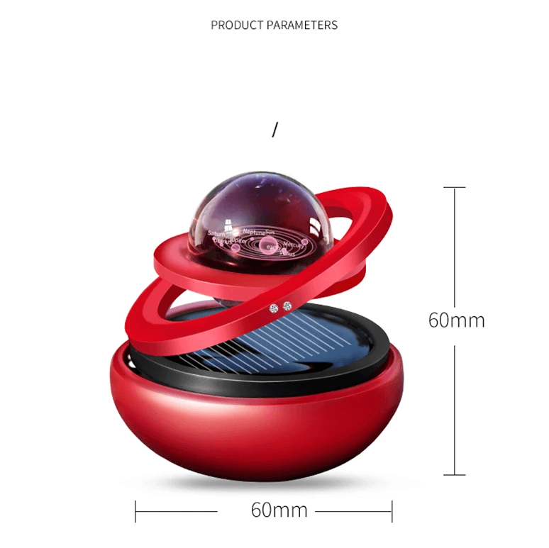 solar-powered car aromatherapy diffuser with a galaxy-themed design and solar panel for scent dispersion