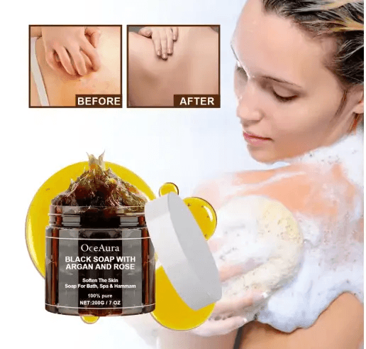 Black Soap With Argan And Rose by Pampering Heaven