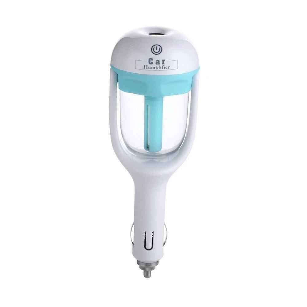 Mini car humidifier with aromatherapy, compact design, perfect for cars and small spaces.
