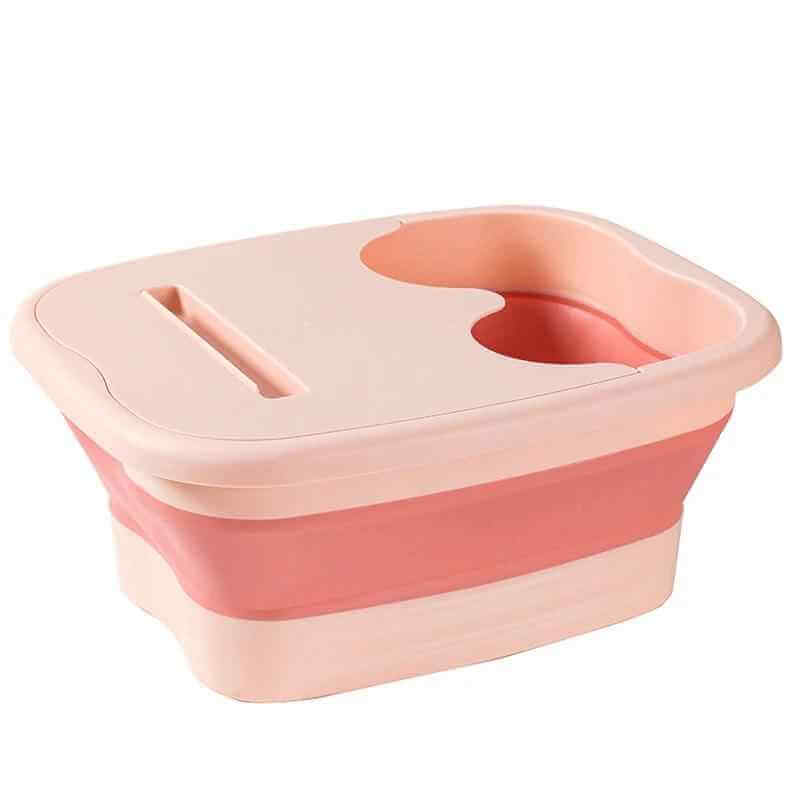 Folding Bubble Foot Bath Bucket with Lid for Travel