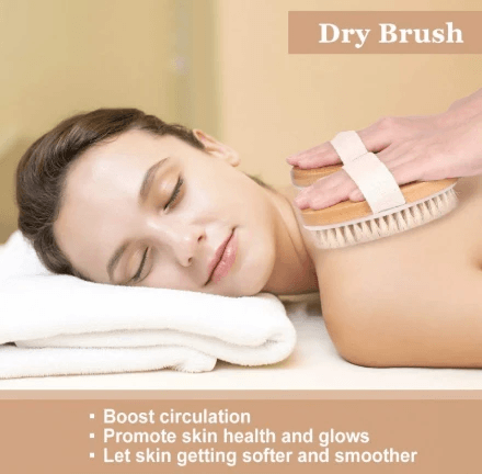 Bamboo Bath Brush with Boar Bristles for Cleaning by Pampering Heaven