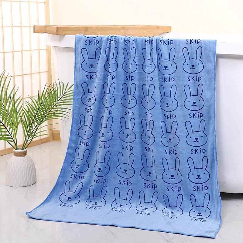 Solid Color Microfiber Printed Edge Bath Towel Gift