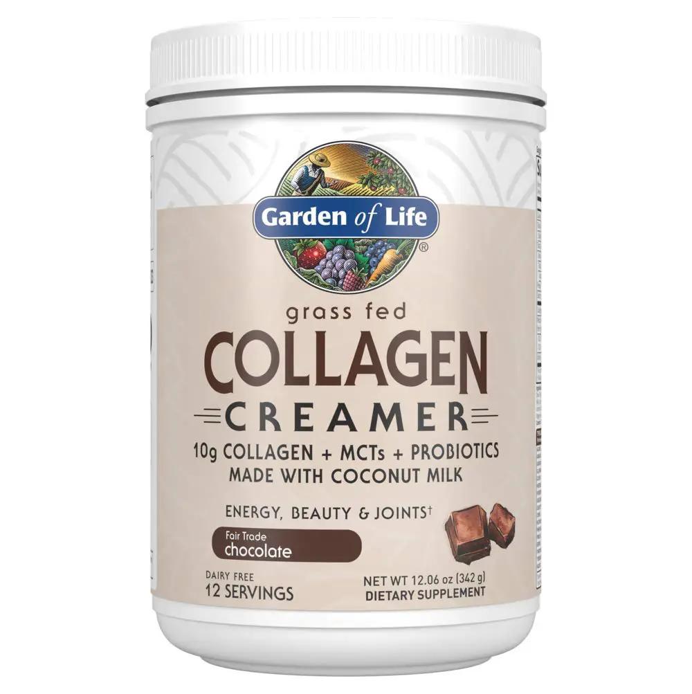 Garden of Life Grass Fed Collagen Creamer Powder - Chocolate 12 Servings Collagen Powder for Coffee Energy Beauty Joints Collagen Peptides Powder Coconut MCTs Keto Collagen Protein Supplements by Pampering Heaven