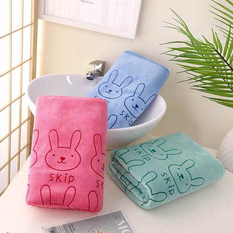 Solid Color Microfiber Printed Edge Bath Towel Gift