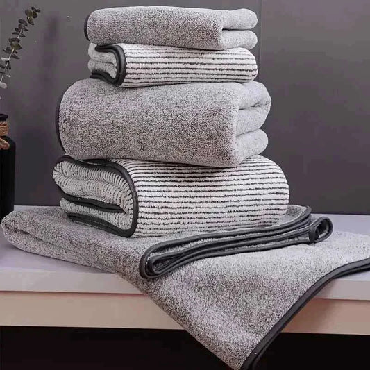 Bamboo Charcoal Coral Fleece Bath Towel Gift Set