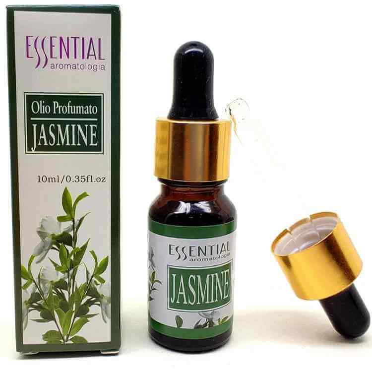 Essential Oil for Humidifiers - Jasmine aromatherapy oil bottle with dropper and packaging.