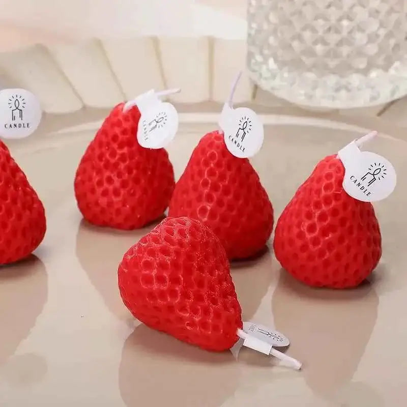 Cute Strawberry Decorative Candles for Parties and Gifts