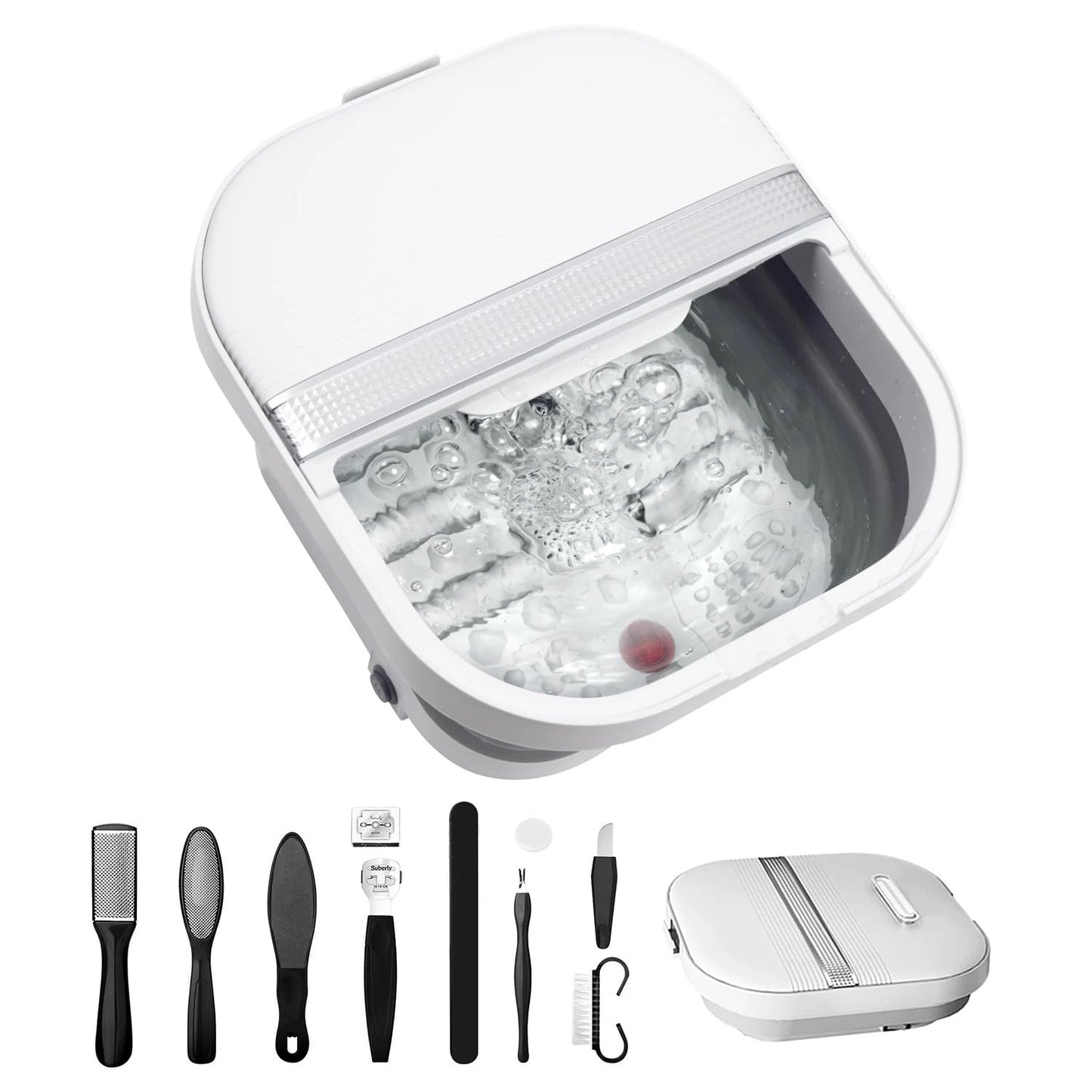 FlexiHeat Foldable Foot Spa with Massage Rollers by Pampering Heaven