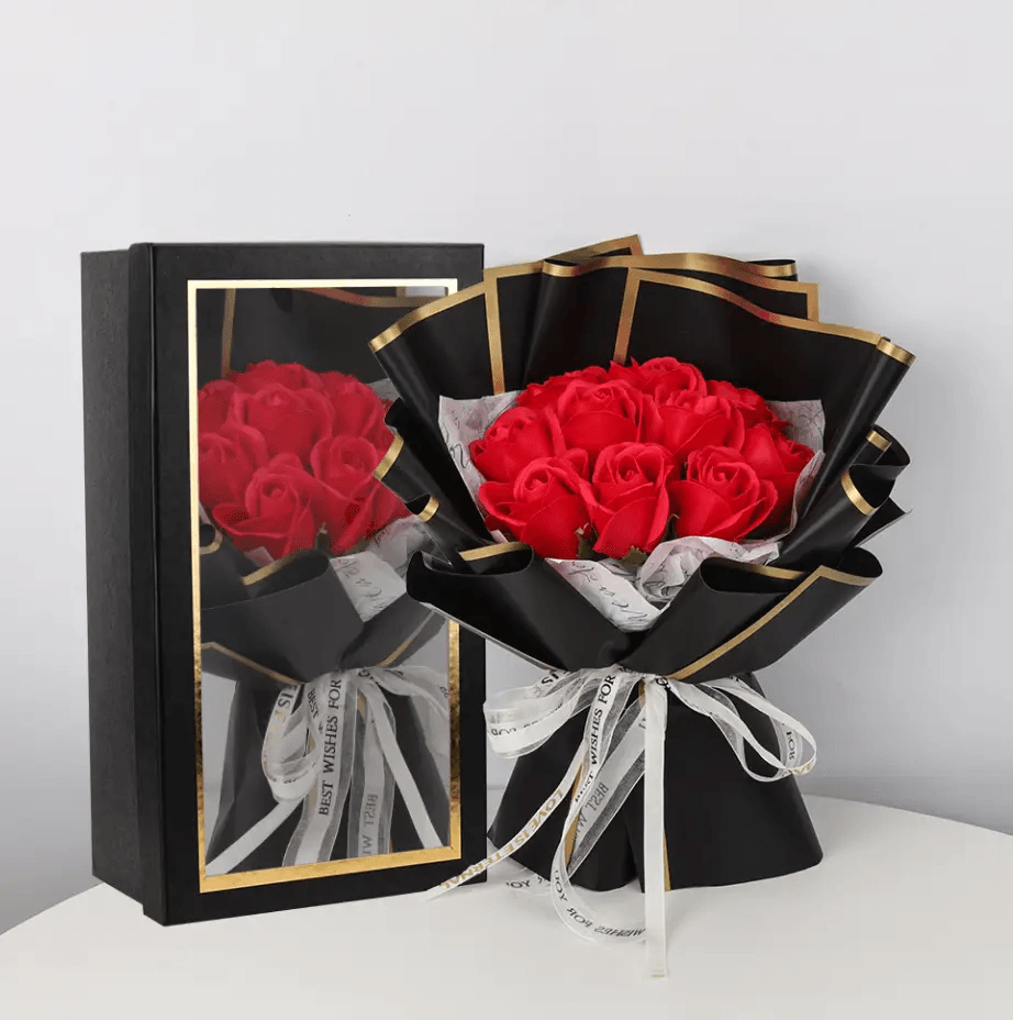 Blue Rose Soap Bouquet Gift Box by Pampering Heaven
