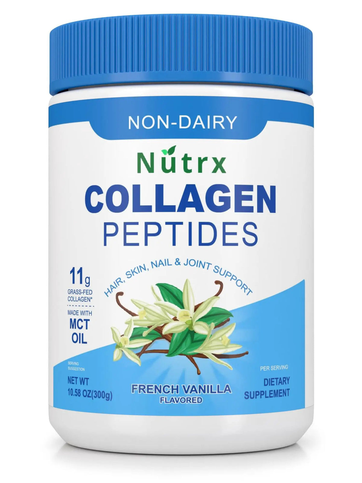 Collagen Peptides Powder Vanilla - Sugar Free Non-Dairy Collagen Protein Powder - Dissolves Easy No Clumps Collagen Powder with Vital Proteins Collagen Protein Supplements - by Nutrx by Pampering Heaven