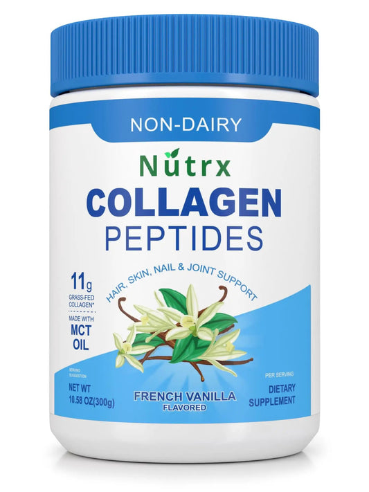 Collagen Peptides Powder Vanilla - Sugar Free Non-Dairy Collagen Protein Powder - Dissolves Easy No Clumps Collagen Powder with Vital Proteins Collagen Protein Supplements - by Nutrx by Pampering Heaven