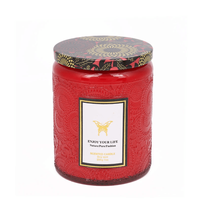Embossed Glass Soy Aromatherapy Candles by Pampering Heaven