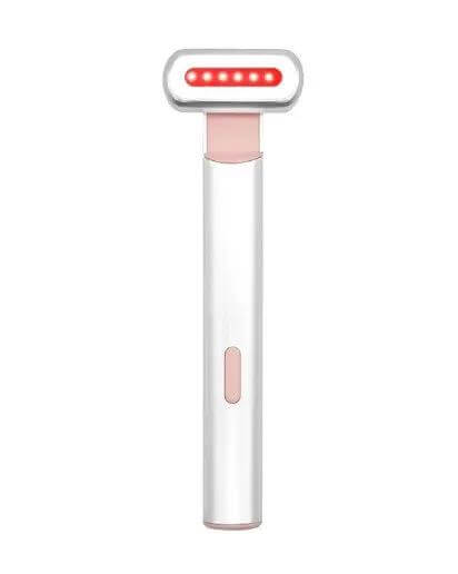 Eye massage instrument designed for rejuvenating eye care with vibration technology and LED lights.