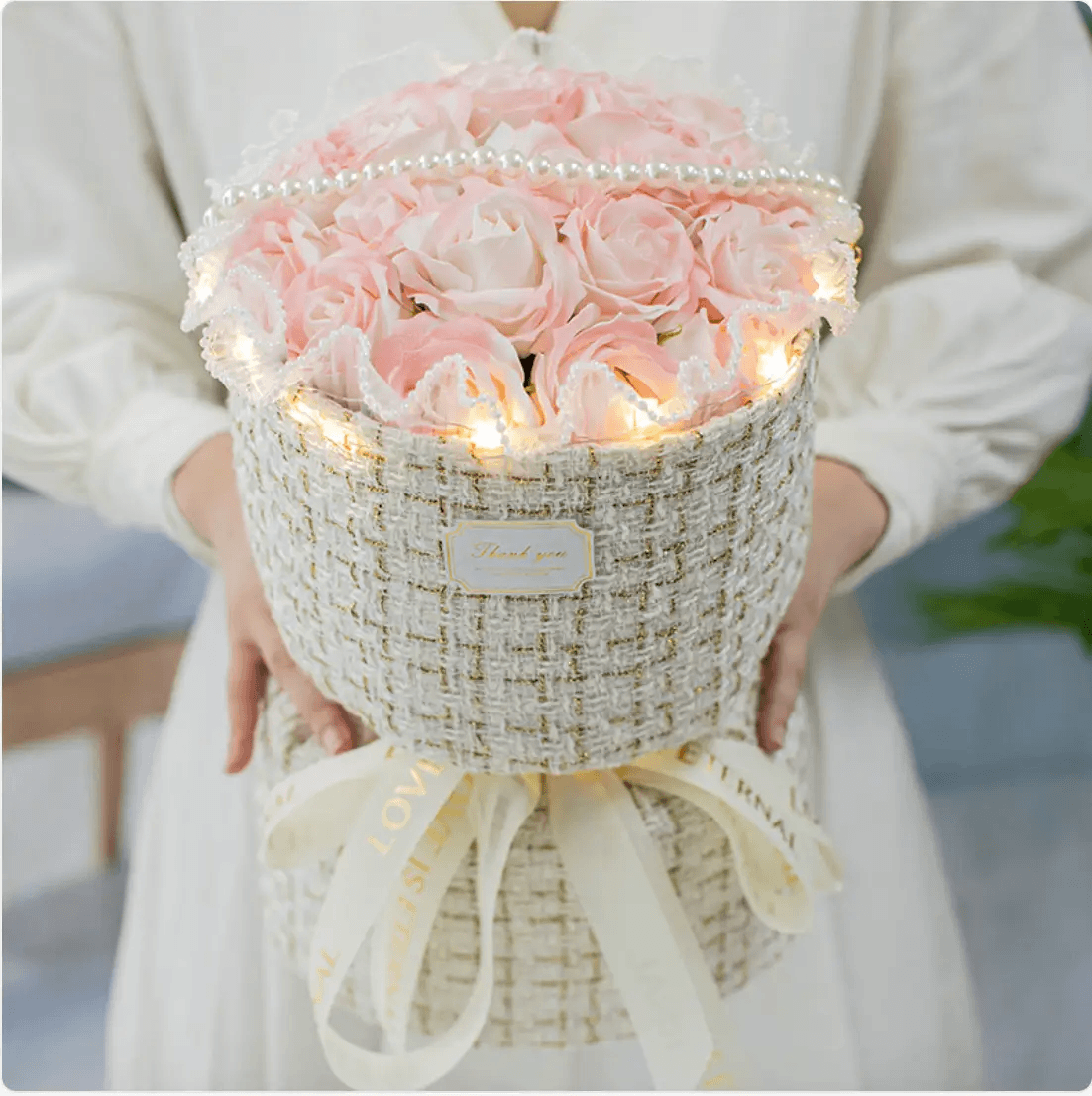 Classic Blue Rose Soap Bridal Bouquet by Pampering Heaven