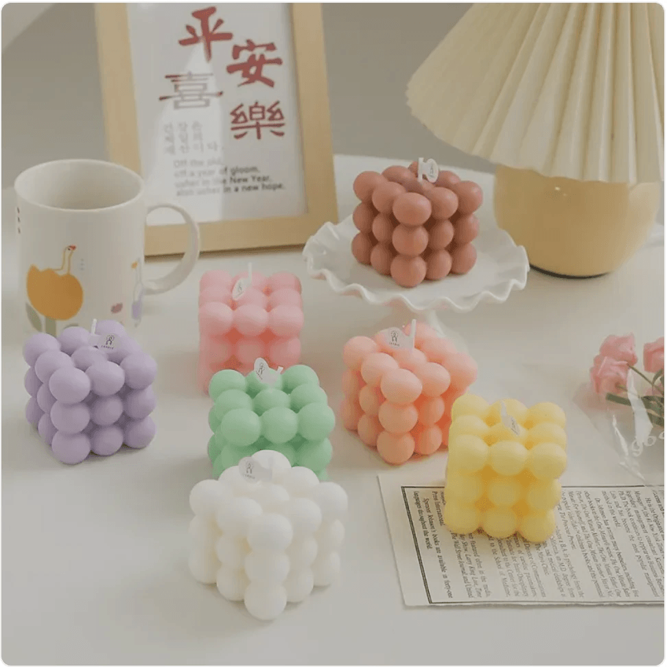 Geometric Rubik's Cube Aromatherapy Candle Ornament by Pampering Heaven