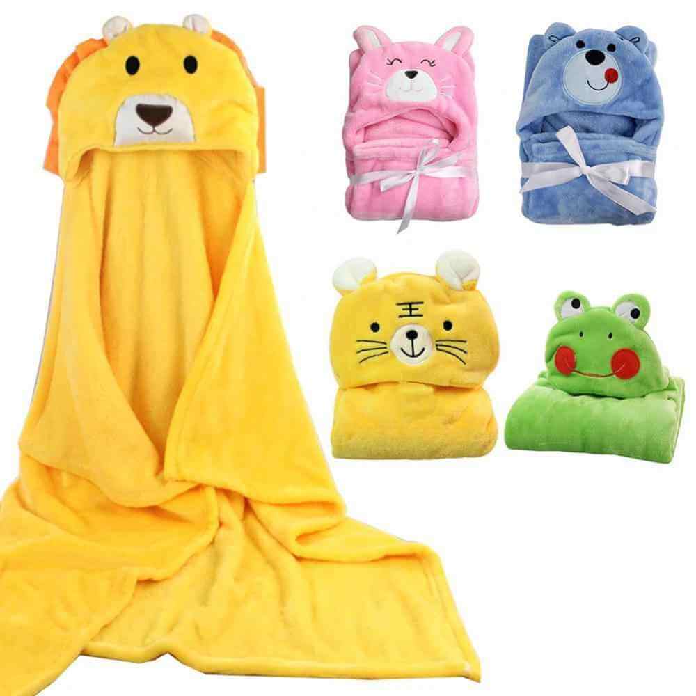 Fluffy Hooded Bath Towels for Children