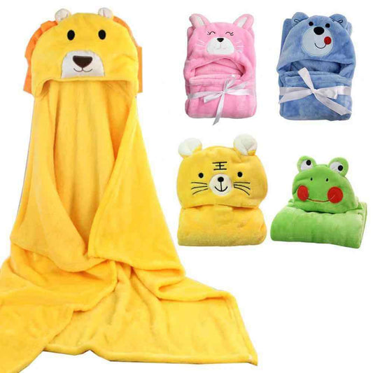 Fluffy Hooded Bath Towels for Children