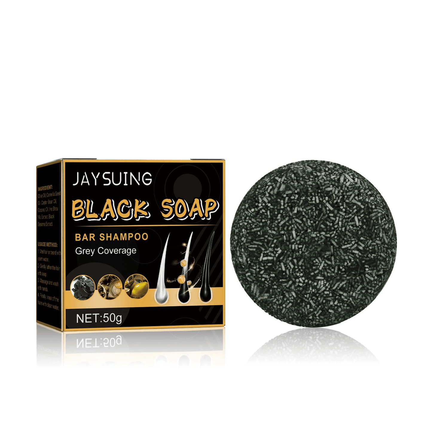 Black Thickening Hair Care Shampoo Bar by Pampering Heaven