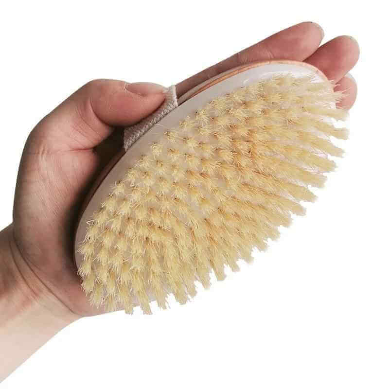 Bamboo Bath Brush with Boar Bristles for Cleaning