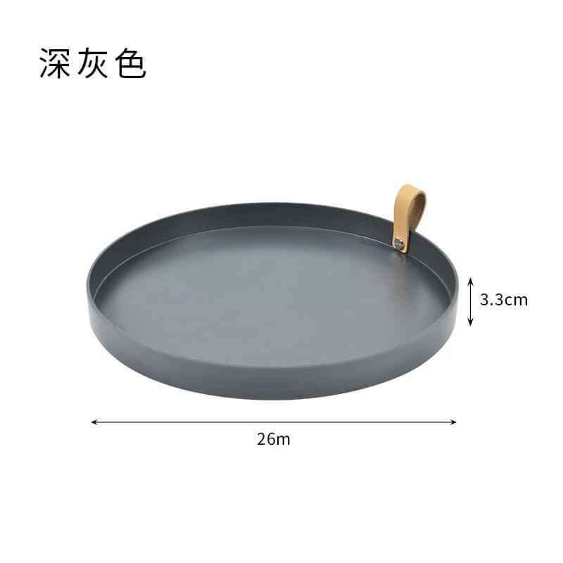 aesthetic vase tray for candles, round tray with a handle for home decor and aromatherapy arrangements