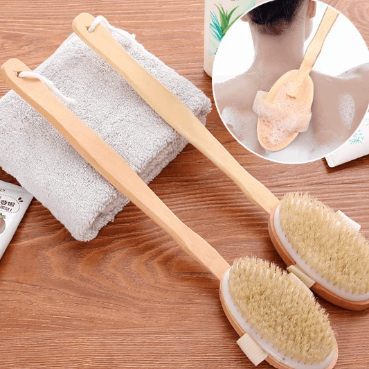 Long Handle Natural Bristle Bath Brush by Pampering Heaven