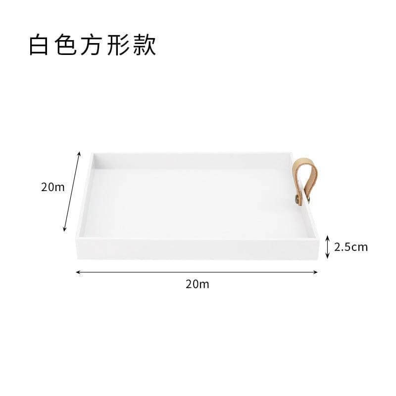 Aesthetic vase tray for candles, elegant white tray with wooden handle, perfect for home decor and aromatherapy.