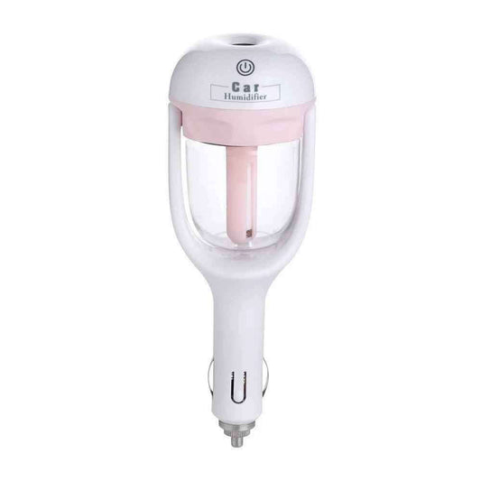 Mini car humidifier with aromatherapy for stylish air purification in vehicles.