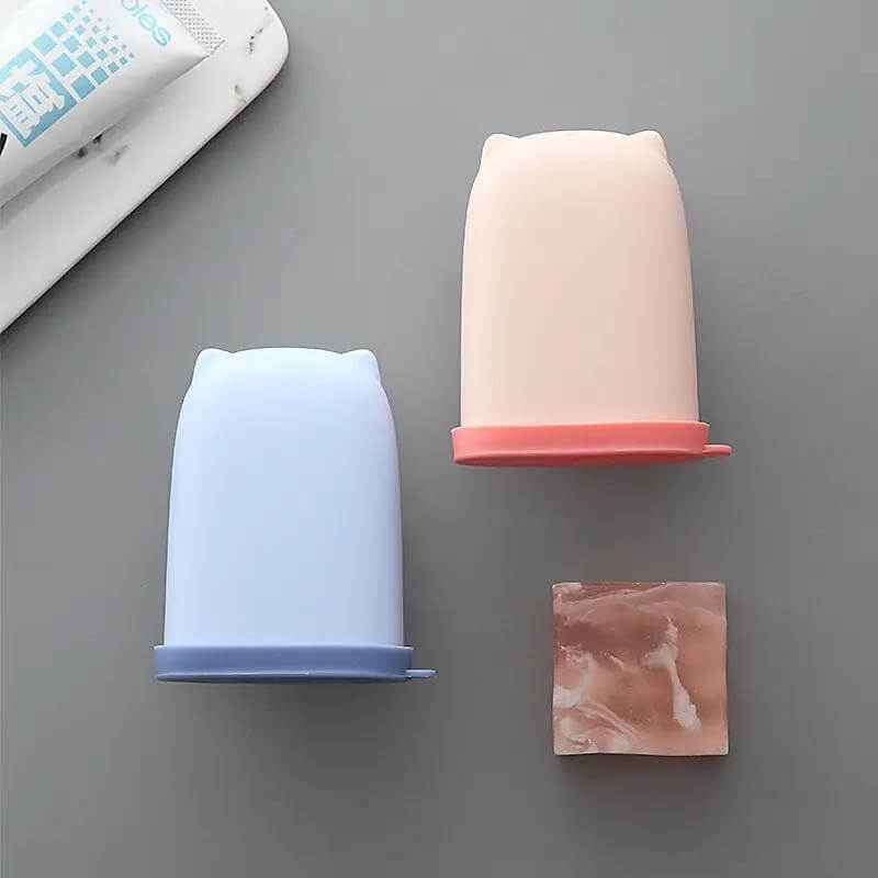 Cute Waterproof Silicone Travel Soap Dish Container