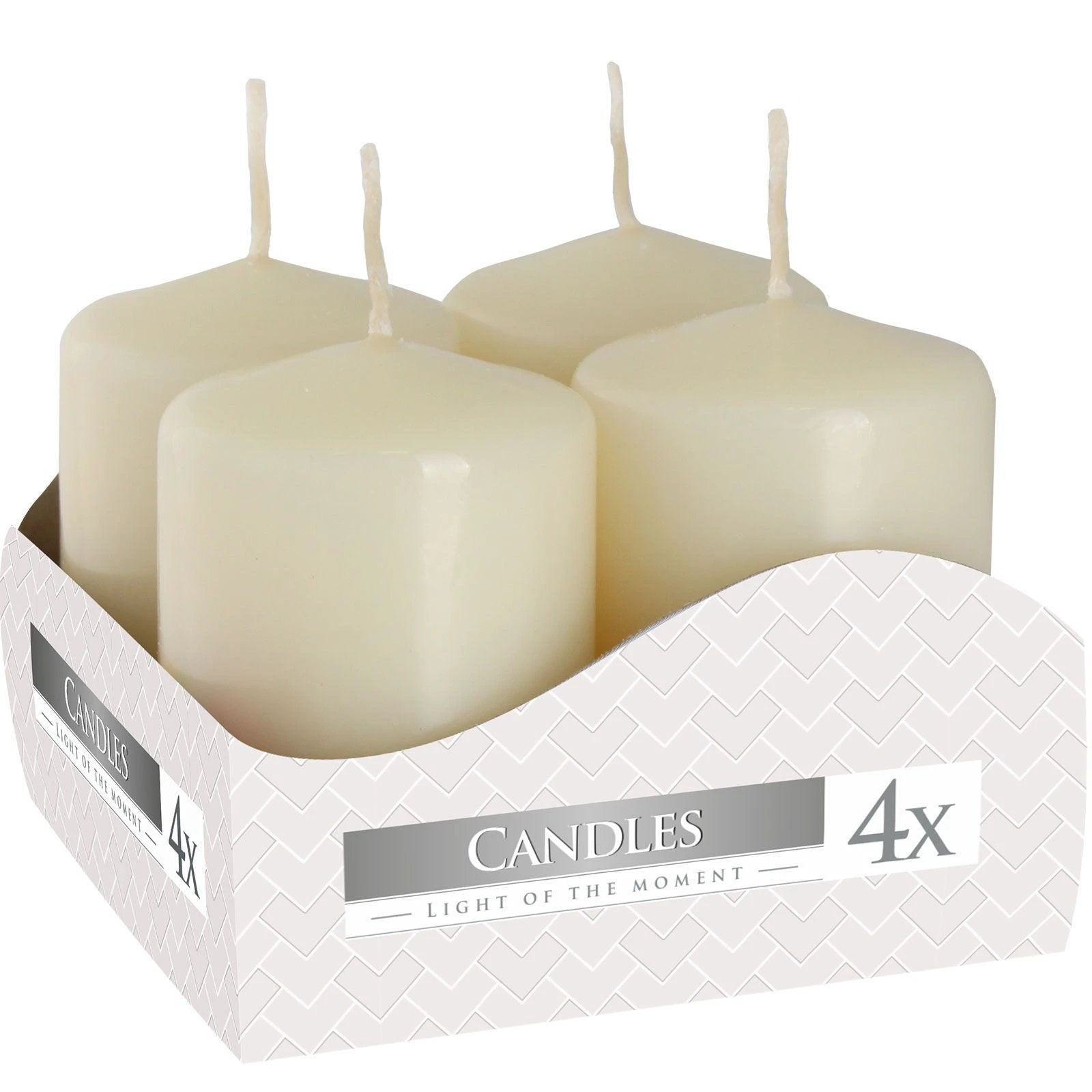 Set of 4 Pillar Candles 40x60mm - Ivory by AW Dropship UK