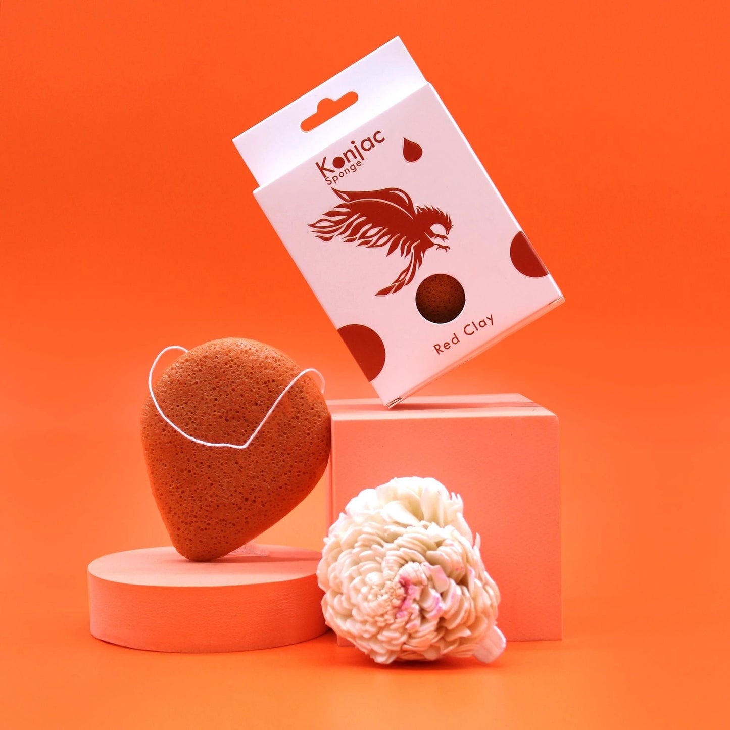Teardrop Konjac Sponge - Red Clay - Rejuvenating by AW Dropship UK