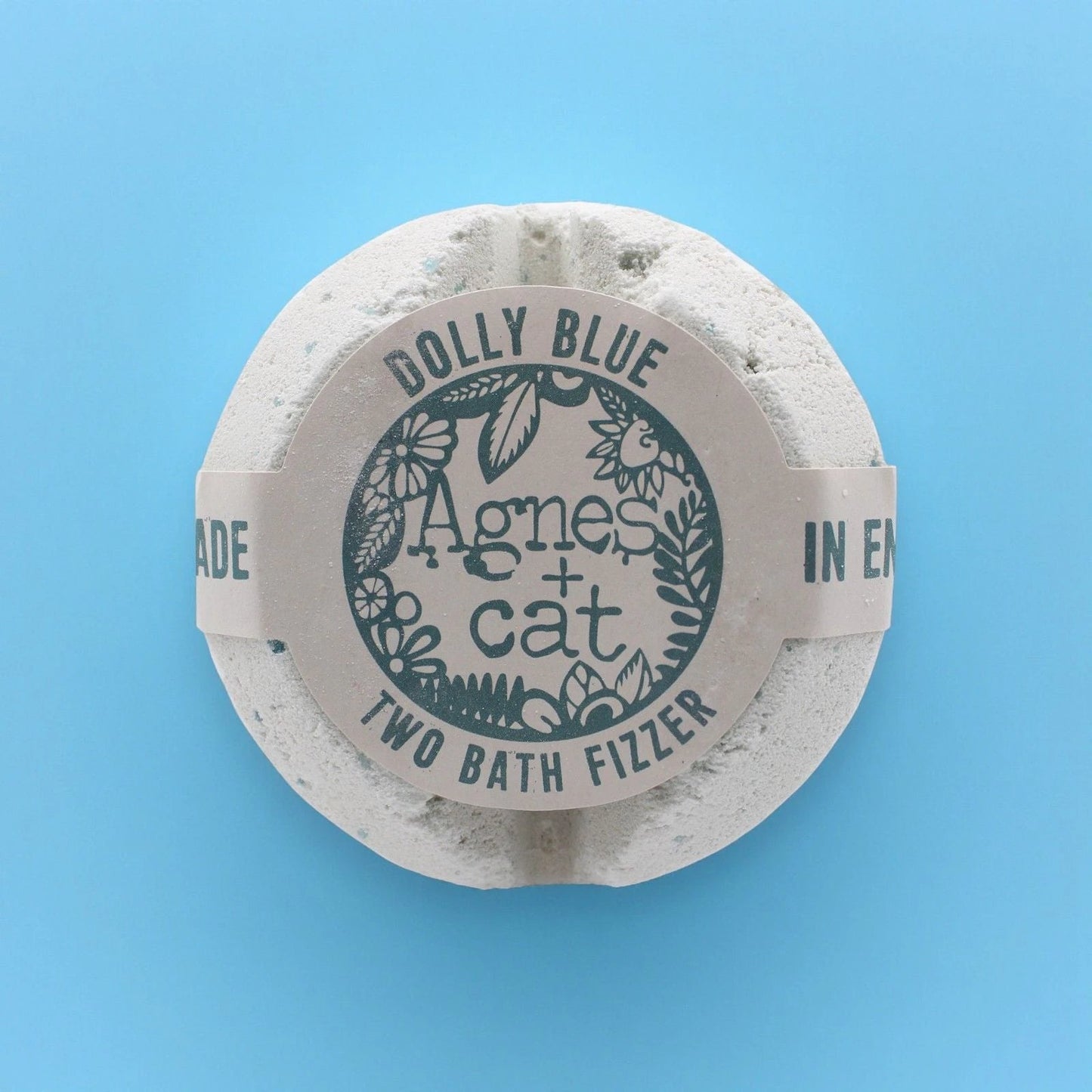 Agnes And Cat Bath Fizzer Dolly Blue Handcrafted In Sheffield For A Calming Bath by AW Dropship UK