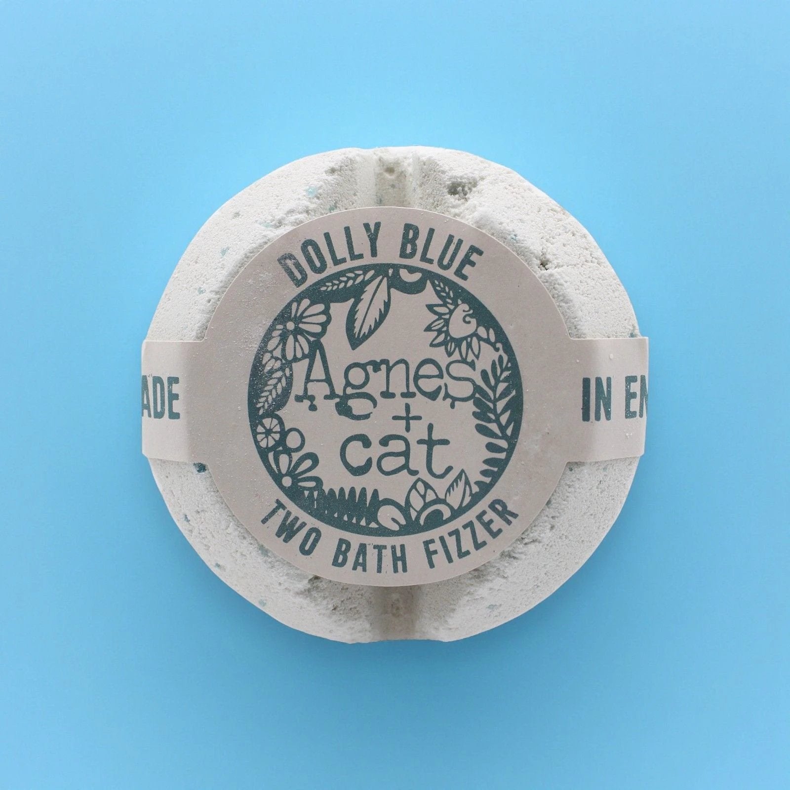 Agnes And Cat Bath Fizzer Dolly Blue Handcrafted In Sheffield For A Calming Bath by AW Dropship UK