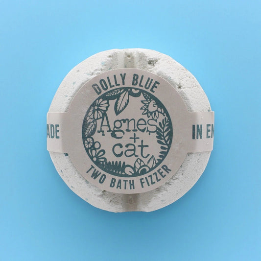 Agnes And Cat Bath Fizzer Dolly Blue Handcrafted In Sheffield For A Calming Bath by AW Dropship UK