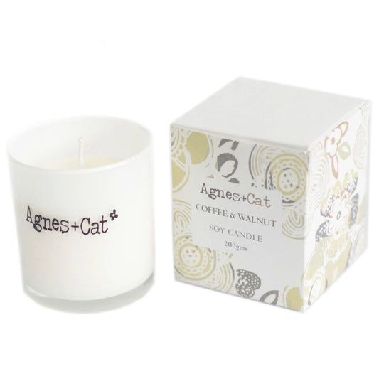 Agnes + Cat Votive Candle - Coffee and Walnut by AW Dropship UK
