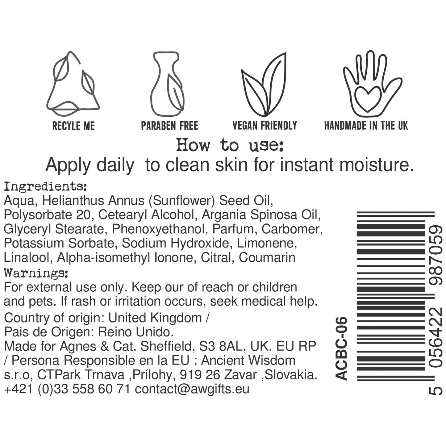 Agnes + Cat Hand & Body Cream - Provence by AW Dropship UK