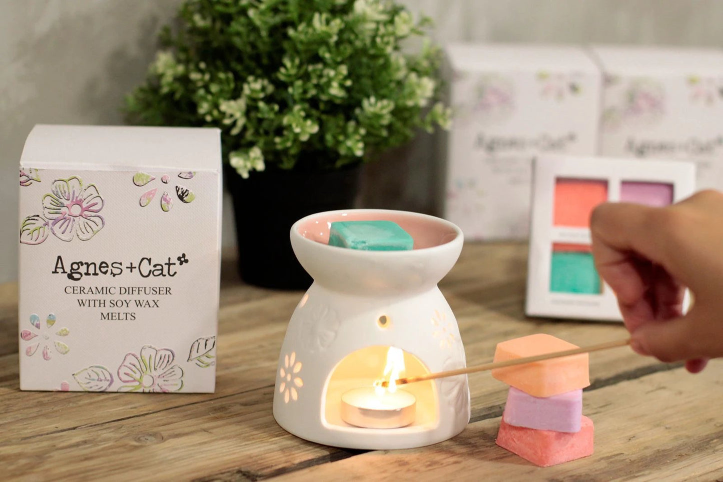Wax Melter with Four Soy Wax Melts by AW Dropship UK