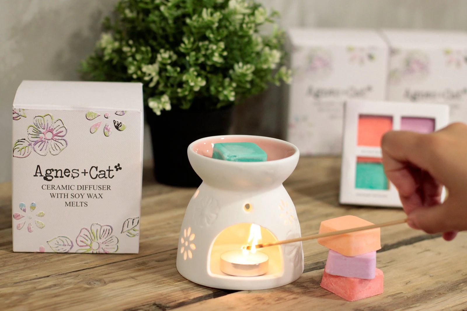 Wax Melter with Four Soy Wax Melts by AW Dropship UK