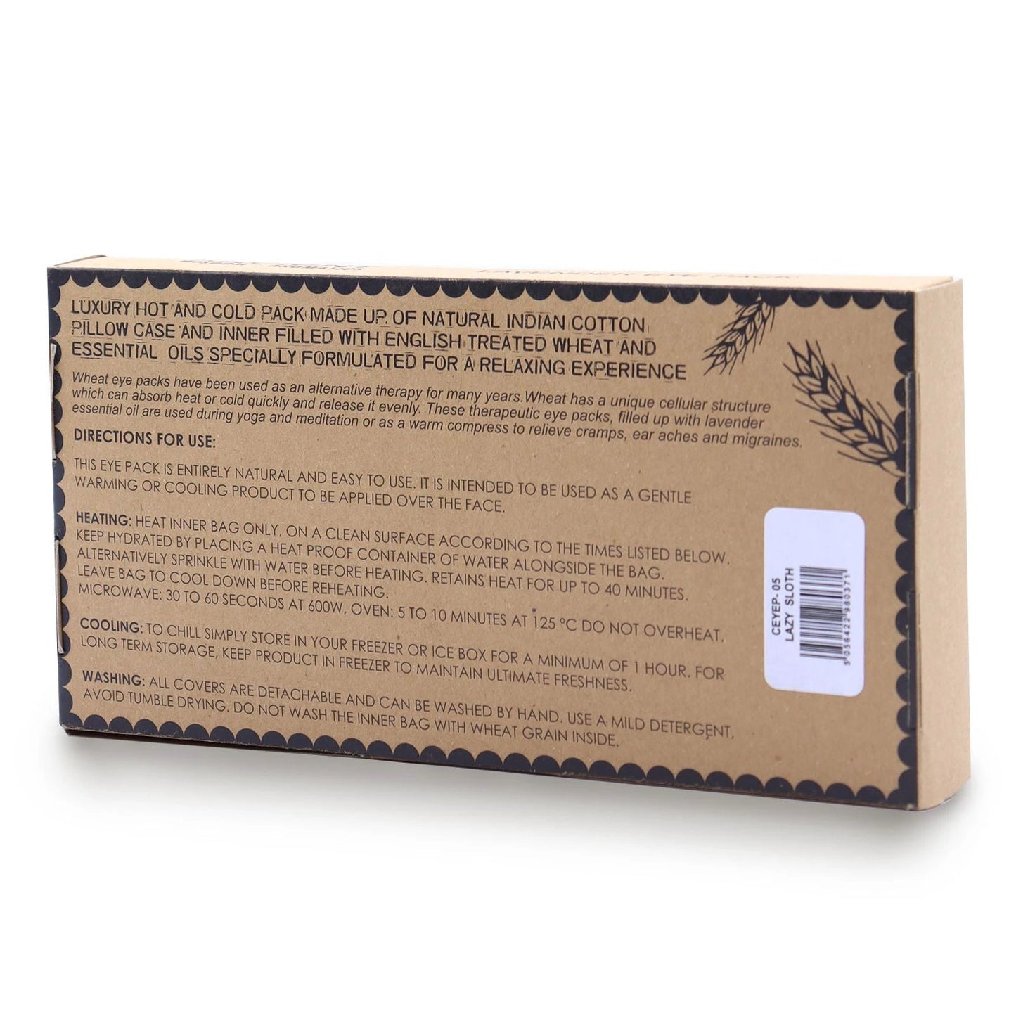Lavender Natural Cotton and Juco Eye Pillow in Gift Box - Lazy Sloth by AW Dropship UK