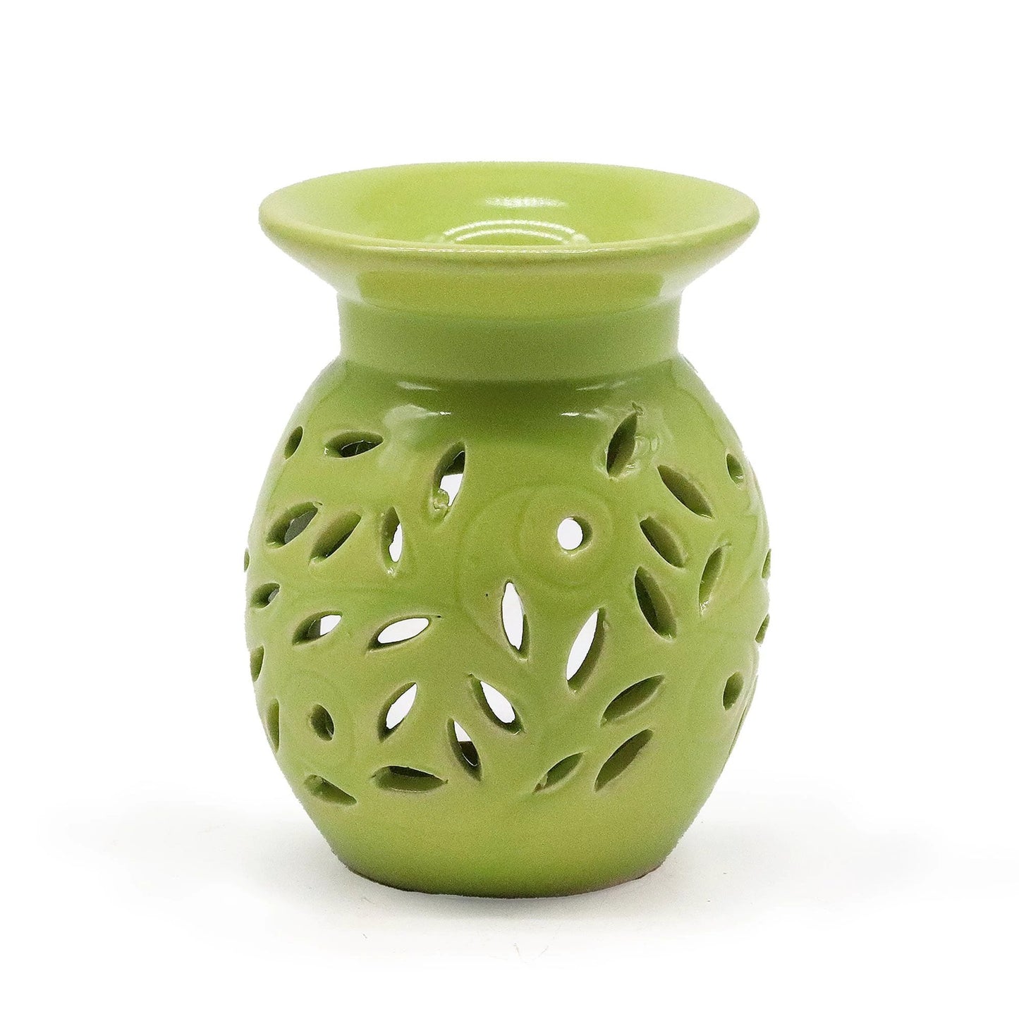 Floral Oil Burner - Lime by AW Dropship UK