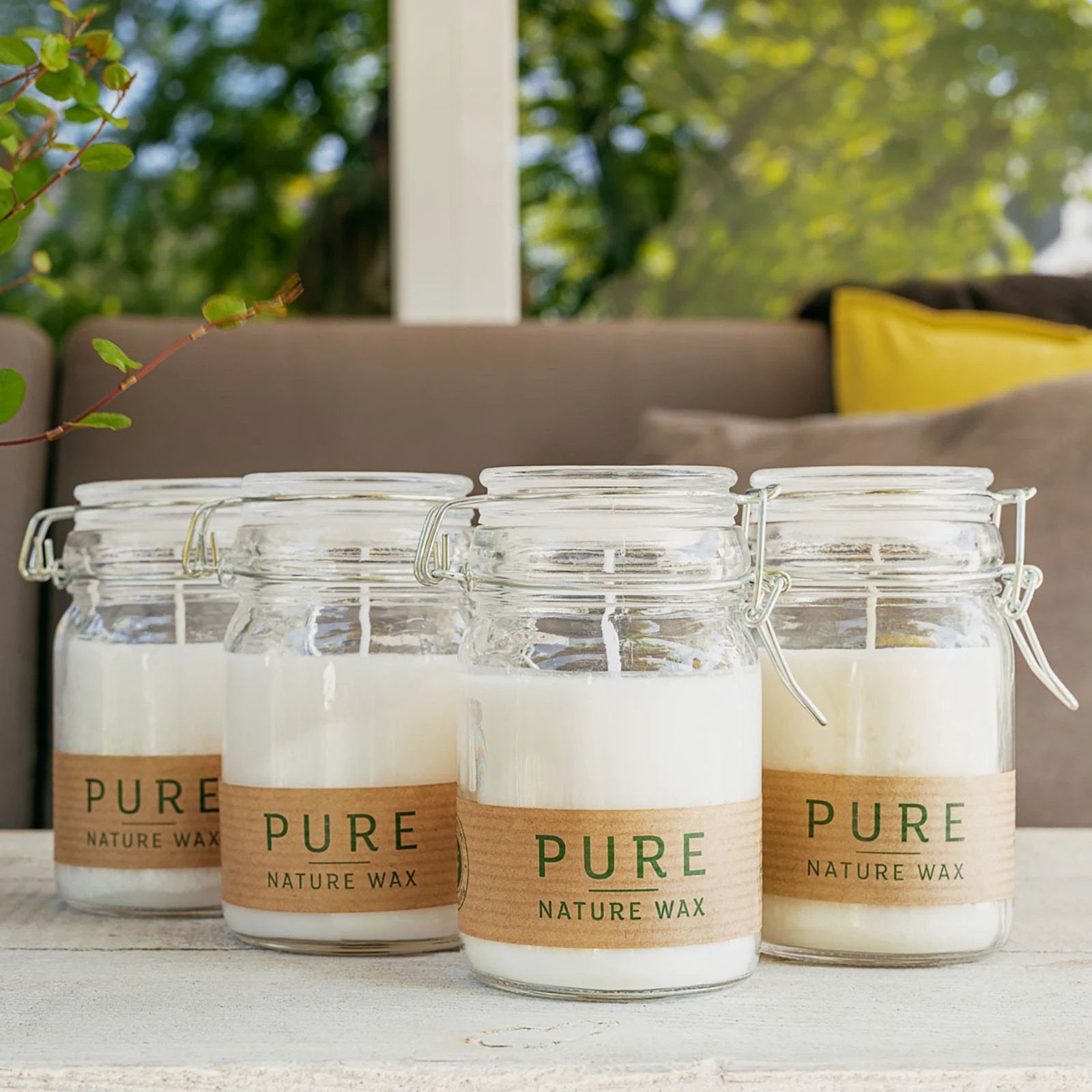 Pure Olive Wax Jar Candle 120x70 - White by AW Dropship UK
